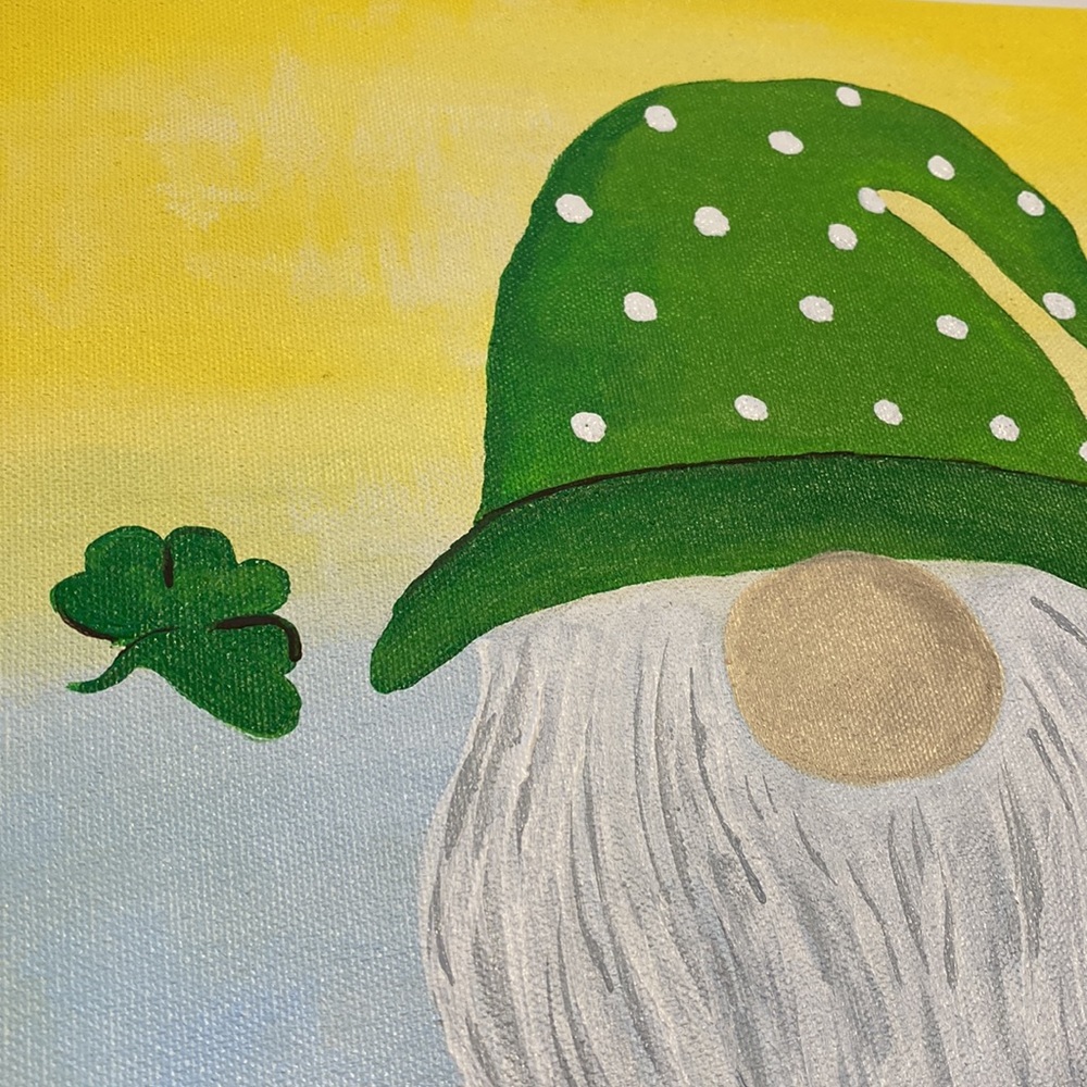 Lucky Gnome 14” x 11” Original Art Decor Wall Hanging Painting - Picture 3 of 11